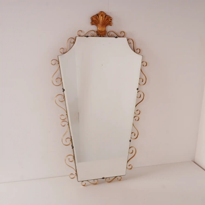 Miroir en métal doré vintage