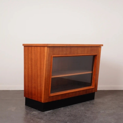 Comptoir/vitrine en bois années 50-60