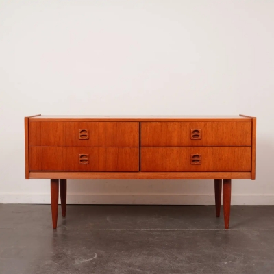 Meuble bas teck 4 tiroirs vintage