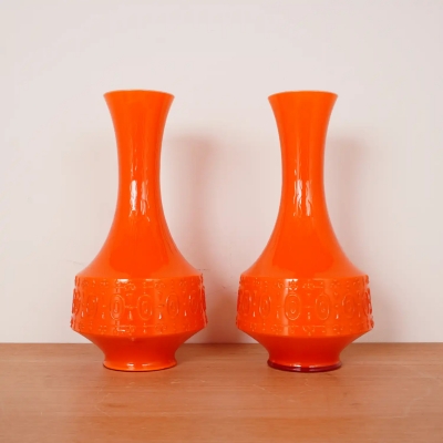 Paire de vases verre d'Italie vintage