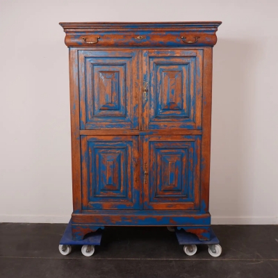 Meuble rustique bois peint patiné
