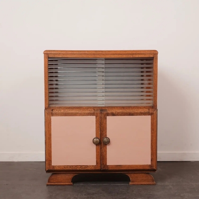 Meuble bas d'appoint style Art Déco bois peint