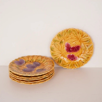 6 assiettes à dessert décor 
