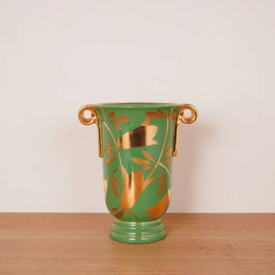 Vase à deux anses style Art Déco de Boch La Louvière