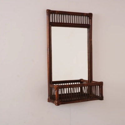 Miroir mural bambou vintage