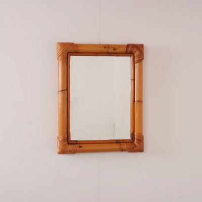 Miroir en bambou vintage