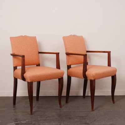 Paire de fauteuils bridge en tissu