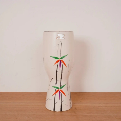 Vase Laeken Belgique style Art Déco, décor floral stylisé inspiration asiatique