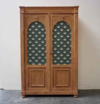 Armoire/étagère bois aérogommé vintage