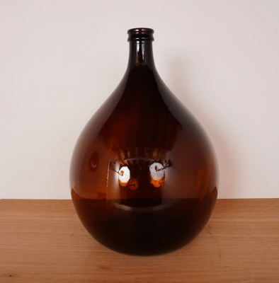 Dame jeanne verre ambr&eacute; vintage