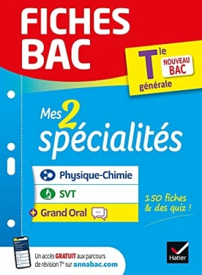 Fiches bac - Mes 2 spécialités Tle générale - Physique-chimie, SVT & Grand Oral - Bac 2025: nouveau programme de Terminale