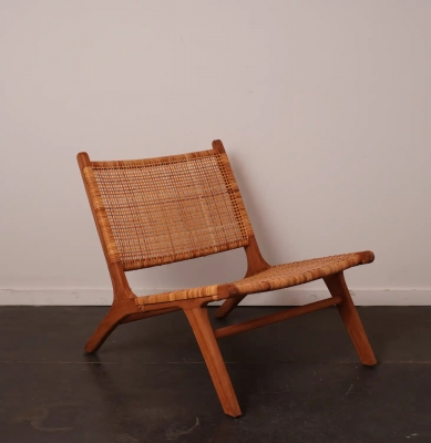 Fauteuil chauffeuse bois/rotin