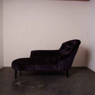 Méridienne Style Napoléon III en velours violet