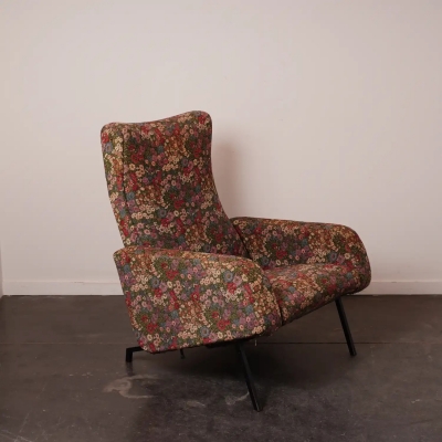 Fauteuil inclinable vintage en tissu à motif floral