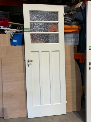 Porte en bois simple vitrage