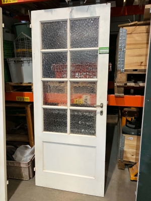 Porte en bois simple vitrage