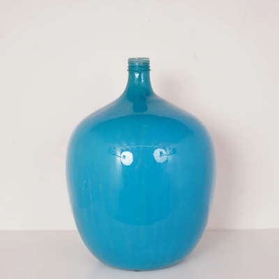 Dame jeanne en verre peint (int&eacute;rieur) vintage