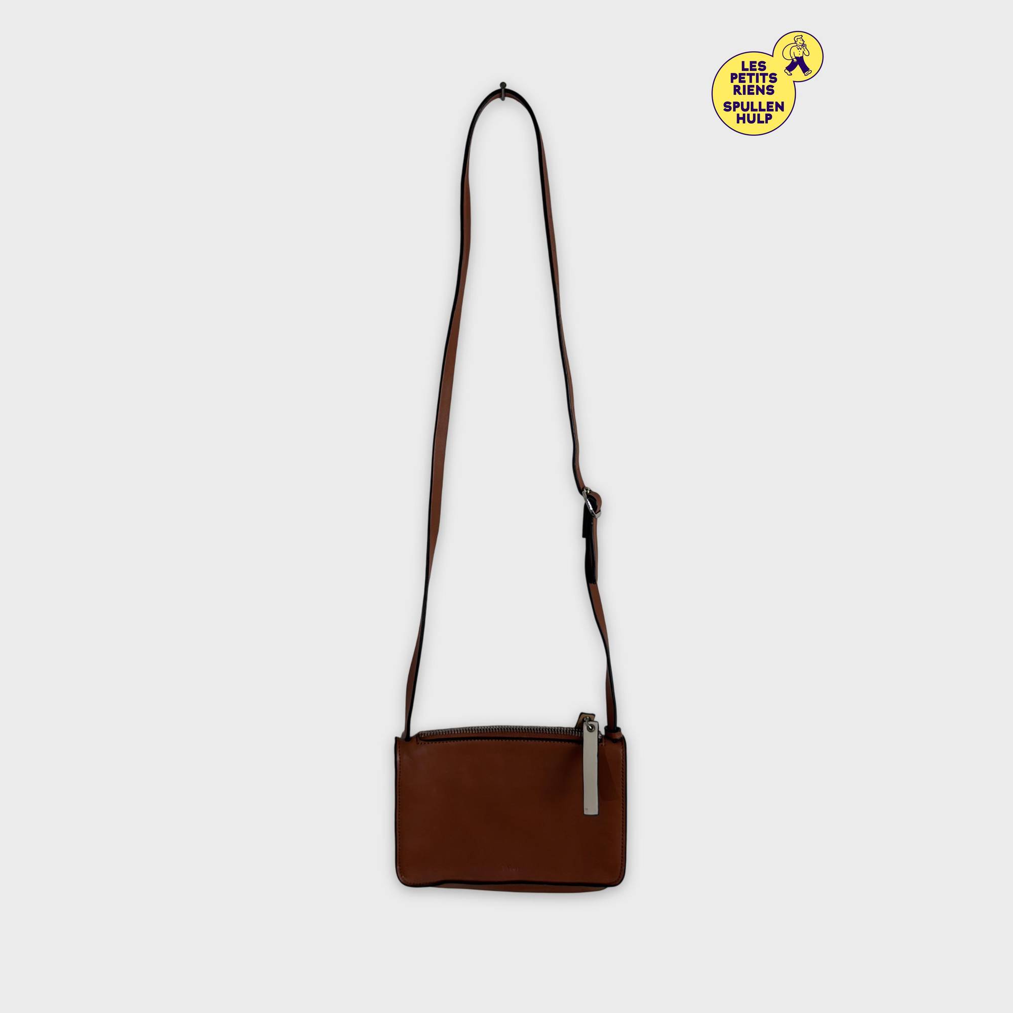 Sac Bandoulière LANCASTER En Cuir Marron - Très Bon État - Dimensions : 32x23x10 Cm