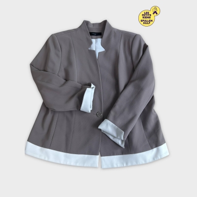 Blazer Un Jour Ailleurs M Taupe Blanc Chic Décontracté 🛒