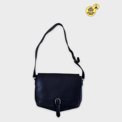 Sac bandoulière en cuir marron foncé 🛒