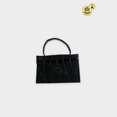 Sac à main noir effet croco 👜