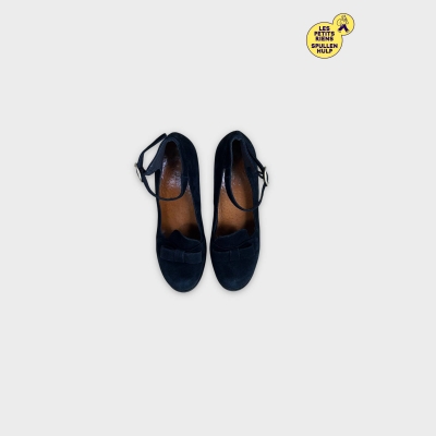 Zinda mirada Escarpins à talons en daim noir avec bride et noeud 🛒