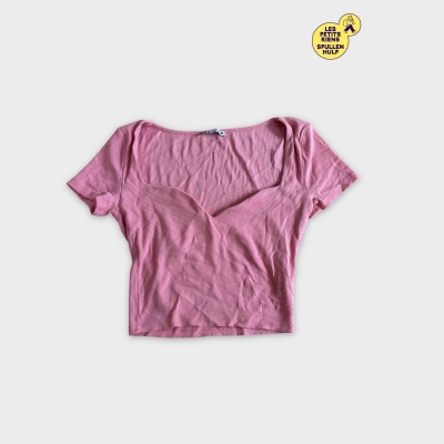 T-shirt rose côtelé Zara 🛒