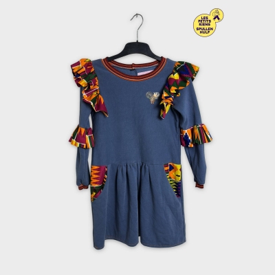 Robe sweat Ngaleahcreation bleue avec détails colorés 