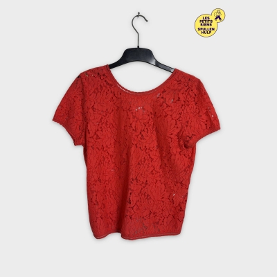 Chemisier dentelle rouge corail Mer du Nord 🛒