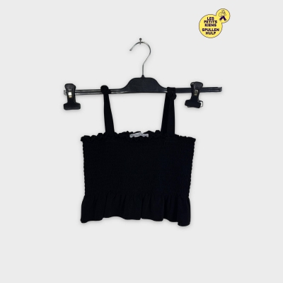 Top Zara noir à bretelles et smocks 🛒