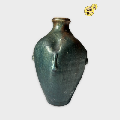 Vase Décoratif en Céramique Bleue 