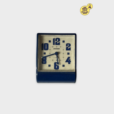 Réveil de voyage vintage Bleu et blanc