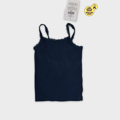 Débardeur bleu marine côtelé dentelle We 🛒