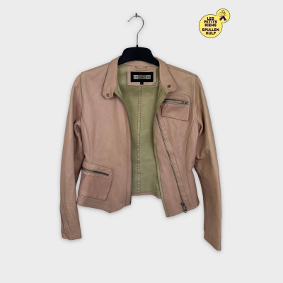 Veste en cuir rose 🛒