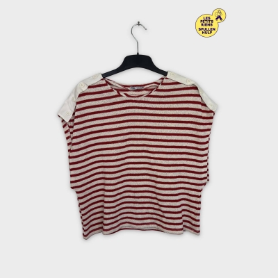 Top Zara rayé rouge et blanc 🛒