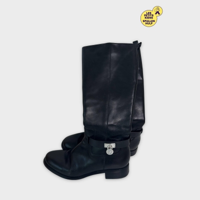 Bottes hautes en cuir noir Michael kors 🛒