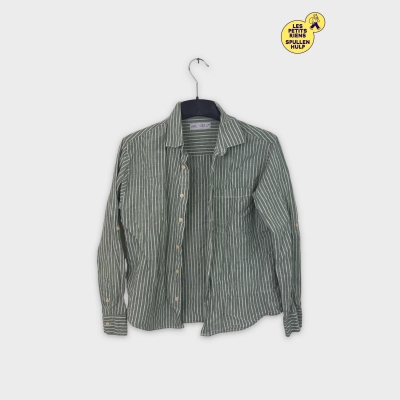 Chemise rayée Zara Kids 14 ans vert et blanc 👕