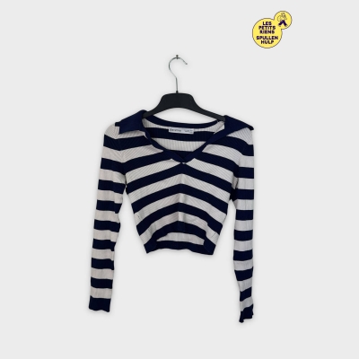 Cardigan Court Rayé Bershka M 