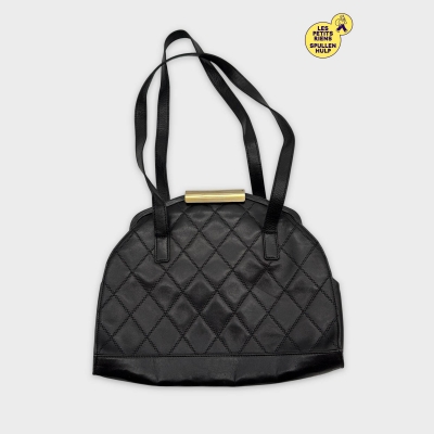 Sac à main cuir brun matelassé vintage 👜