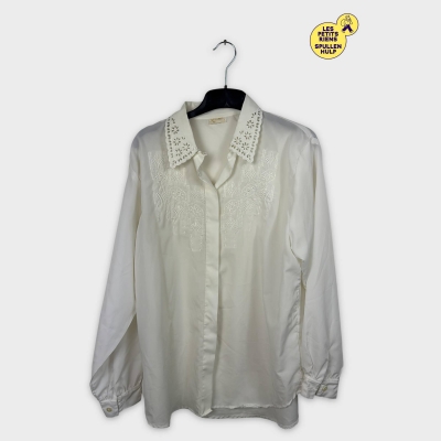 Chemisier Blanc Brodé Vintage