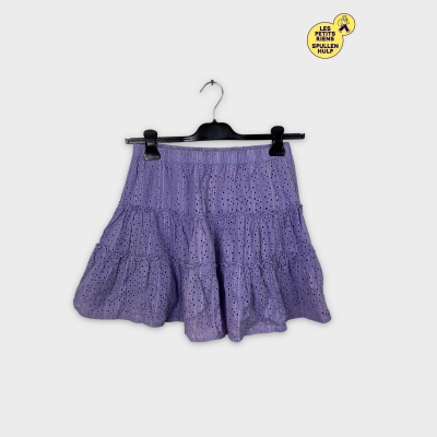 Jupe Courte Violette Broderie Anglaise Bershka M 💜
