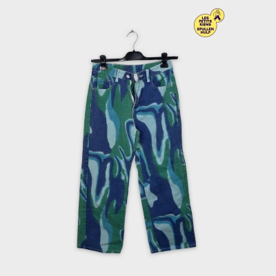 Shein pantalon camouflage bleu vert S 👖