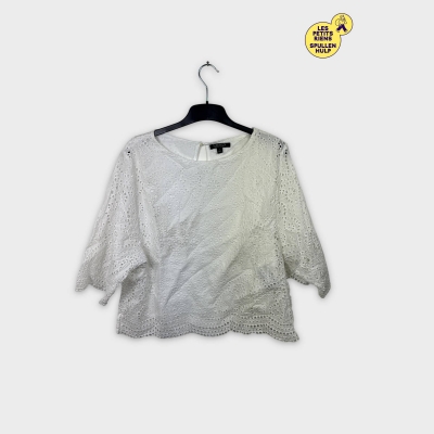 Chemisier blanc dentelle ajourée Lauren Ralph Lauren L 🤍