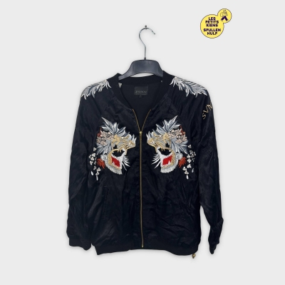 Blouson Bomber Svnty Noir Brodé 🌸