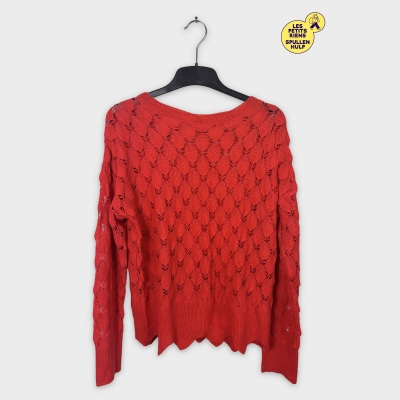 Pull rouge ajouré Shein M