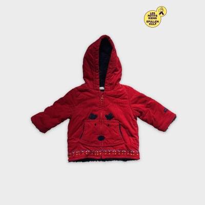Manteau hiver Catimini rouge velours côtelé 🧥