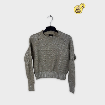 Pull beige maille ajourée brillante S Vue Sur Mer