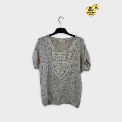 T-shirt ajouré beige H&m M 👚