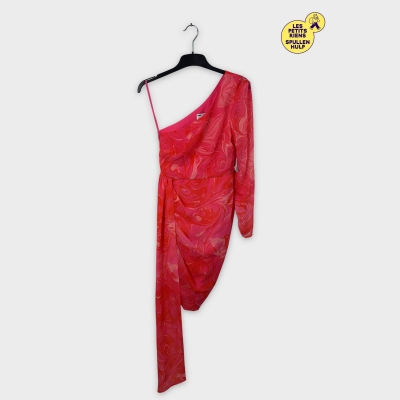 Robe Asos Luxe asymétrique imprimée rose et rouge 🌸