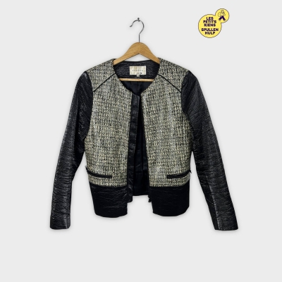 Sandro Veste Tweed et Simili Cuir S 🧥